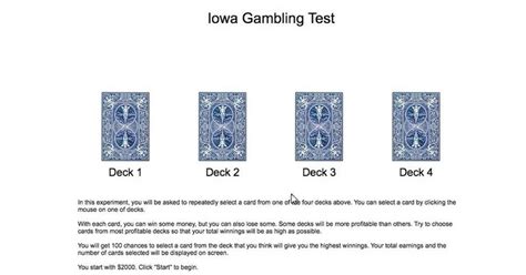 Juego de Azar de Iowa ('Iowa Gambling Task'): qué es y cómo se .